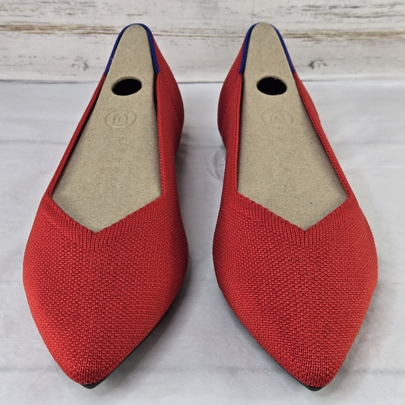 Rothy's Ballet Flats Pointed Toe Bright Red Women's Size 8 - Picture 2 of 14